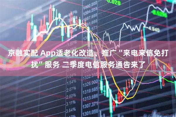 京融实配 App适老化改造、推广“来电来信免打扰”服务 二季度电信服务通告来了